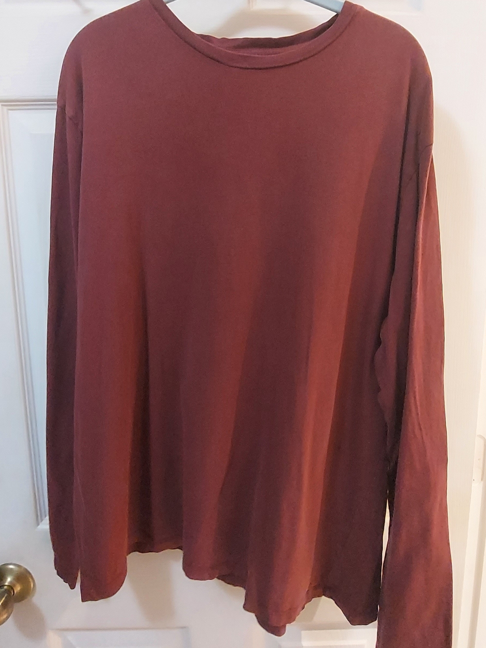 Sonoma Men's Long-Sleeve Crewneck Shirt - Burgundy